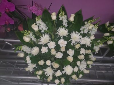 white rose bouquet