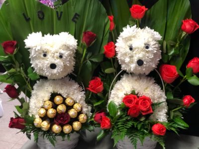 poodles flower arrangement