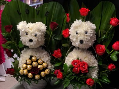poodles flower arrangement